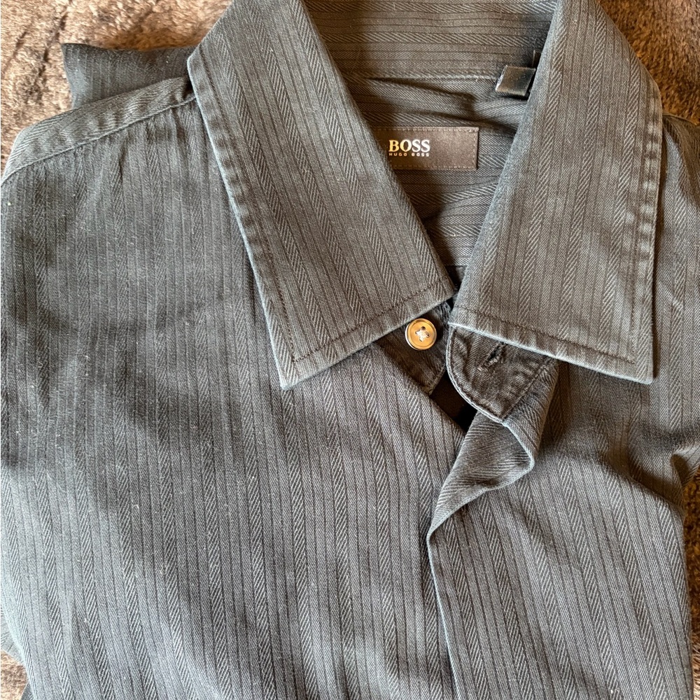 Hugo Boss Gray Textured Shirt